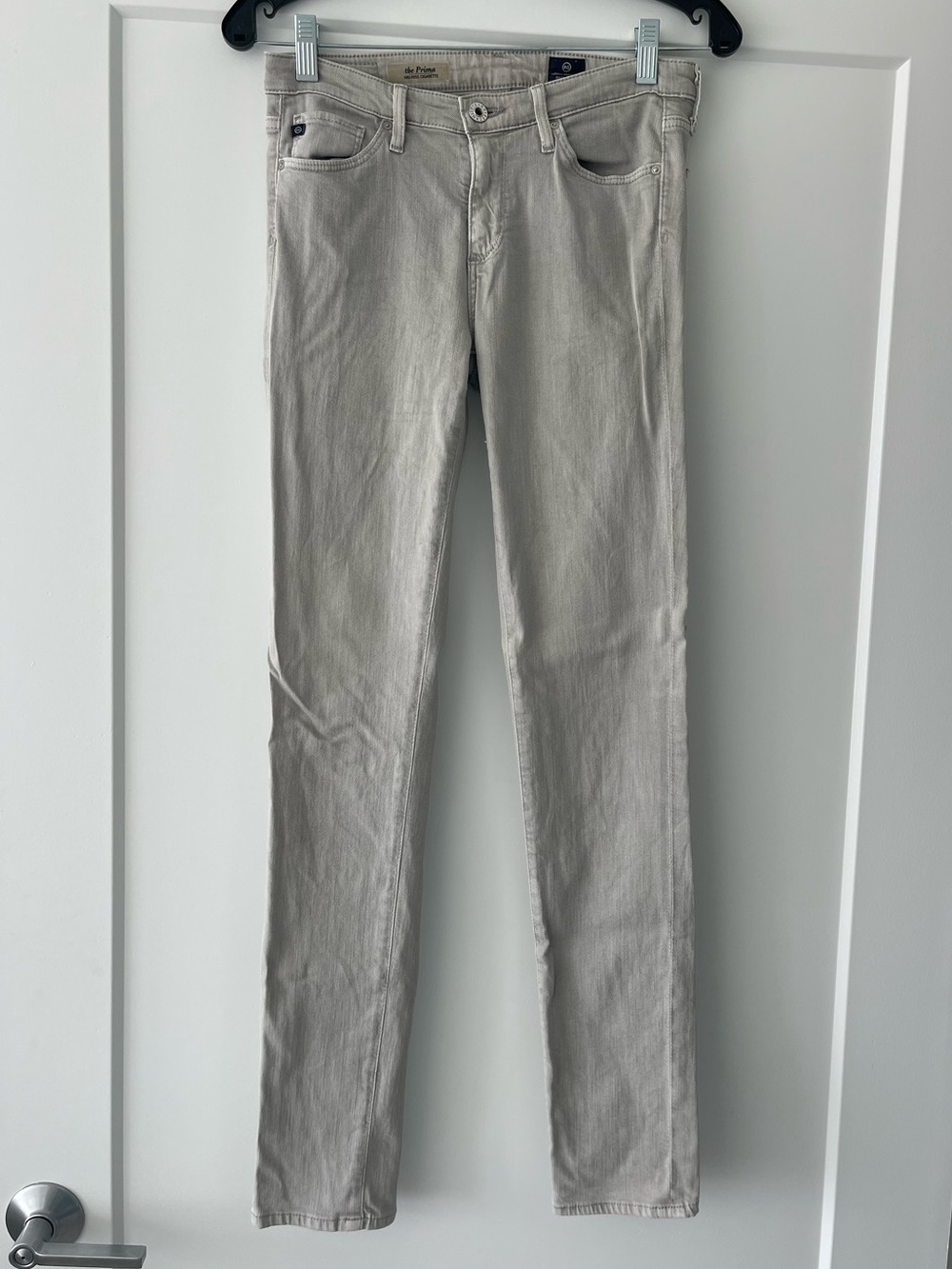 AG Adriano Goldschmied Prima Cigarette Jeans in Light Gray